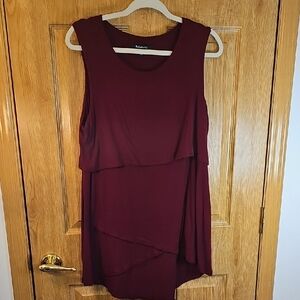 Relativity Sleeveless Burgundy Tunic